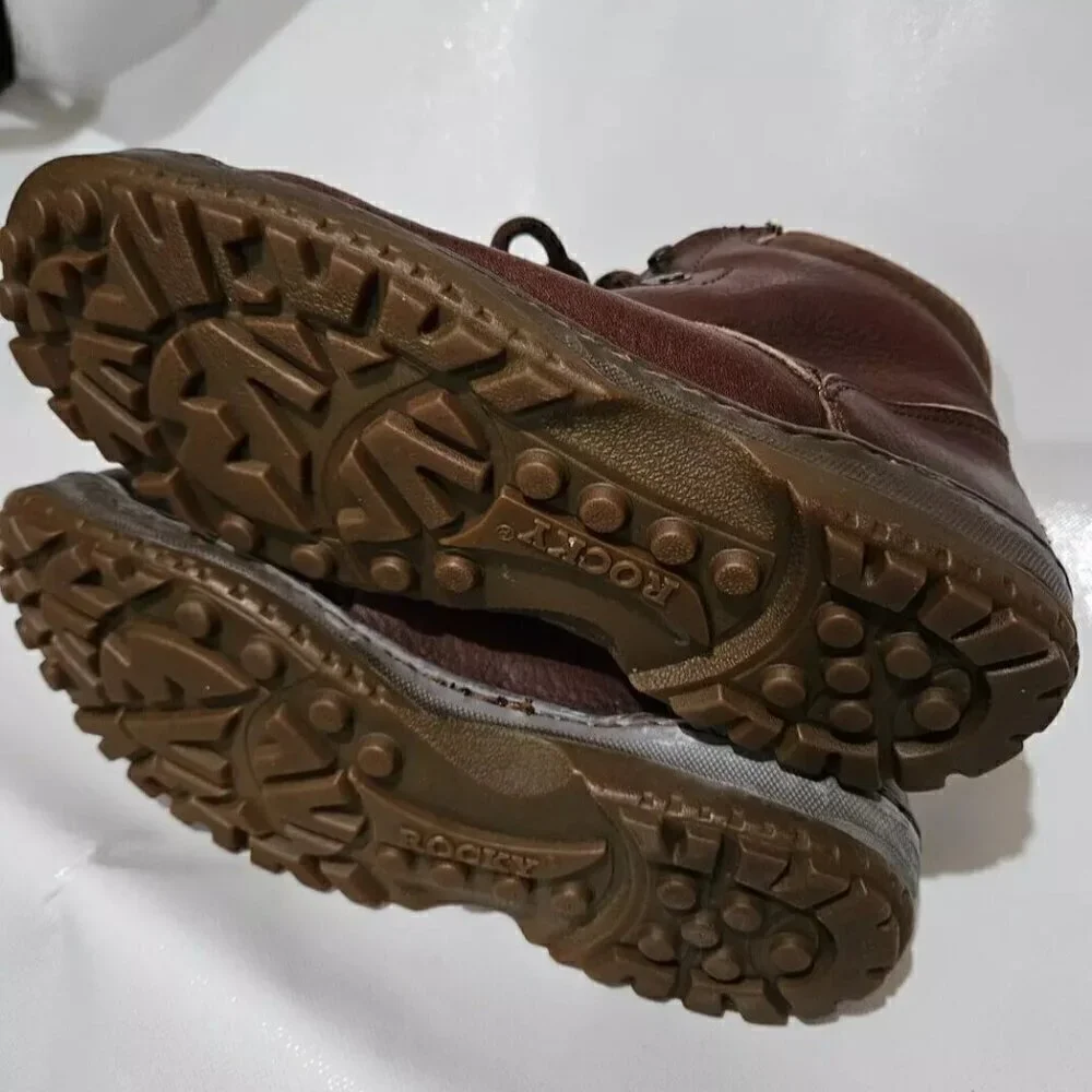 Rocky Boots Men's 8 Medium Brown Leather Hiking Camping Gore Tex Made In Usa